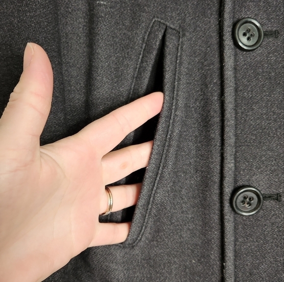 Dolce & Gabbana Men's Double Breasted Black Wool Pea Coat Size 50 EU - Picture 2 of 16